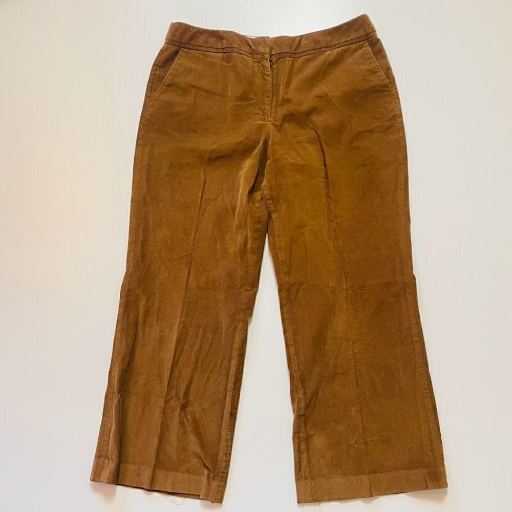 Talbots Vintage Pant Trouser Corduroy Straight Leg Neutral Camel Stretch Winter